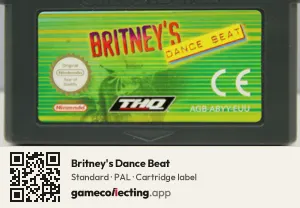 Britney's Dance Beat Game Boy Advance, PAL cartridge label