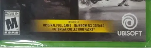 Tom Clancy's Rainbow Six Siege, the ESRB box on its front