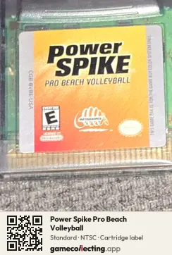 Power Spike Pro Beach Volleyball Game Boy Color, NTSC cartridge label