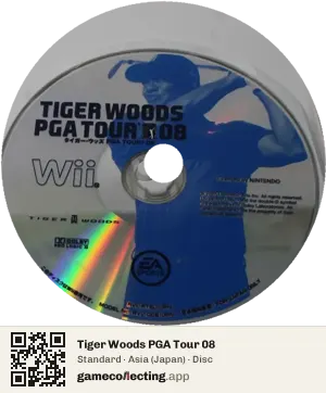 Tiger Woods PGA Tour 08 Nintendo Wii, Asia disc