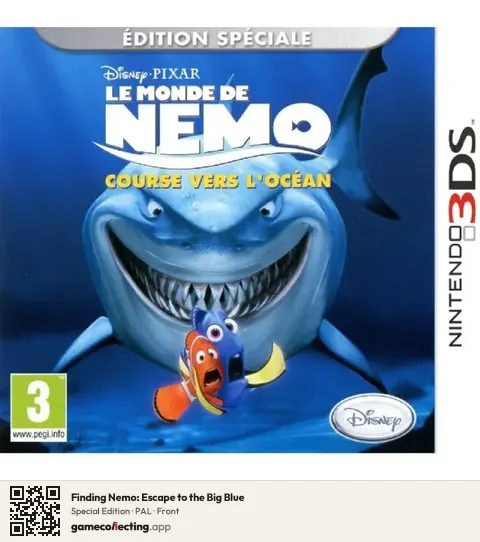Finding Nemo: Escape to the Big Blue Nintendo 3DS, PAL box front