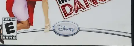 High School Musical 3 Senior Year Dance, the ESRB box on its front