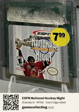 ESPN National Hockey Night Game Boy Color, NTSC cartridge label