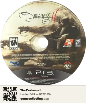 The Darkness II PlayStation 3, NTSC disc