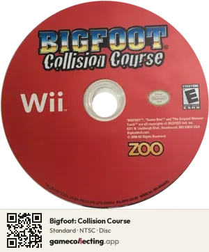 Bigfoot: Collision Course Nintendo Wii, NTSC disc