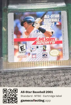 All-Star Baseball 2001 Game Boy Color, NTSC cartridge label