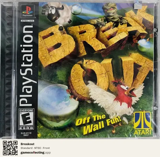 Breakout PlayStation, NTSC box front