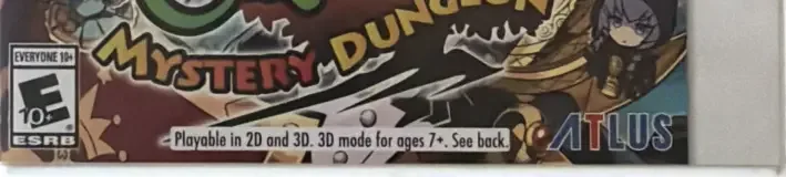 Etrian Mystery Dungeon, the ESRB box on its front