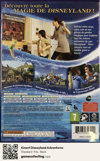 Kinect Disneyland Adventures Xbox 360, PAL box back