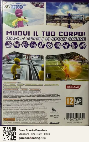 Deca Sports Freedom Xbox 360, Italy box back