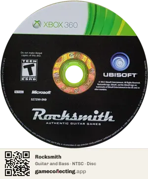 Rocksmith Xbox 360, NTSC disc