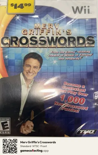 Merv Griffin's Crosswords Nintendo Wii, NTSC box front