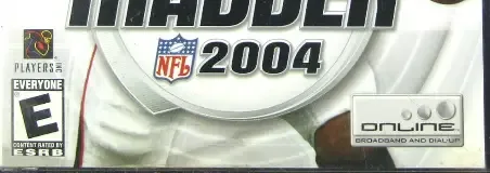 Madden NFL 2004, the ESRB box on its front