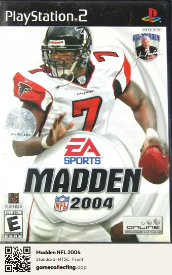 Madden NFL 2004 PlayStation 2, NTSC box front