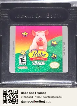 Babe and Friends Game Boy Color, NTSC cartridge label