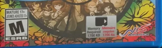 Danganronpa 2: Goodbye Despair, the ESRB box on its front
