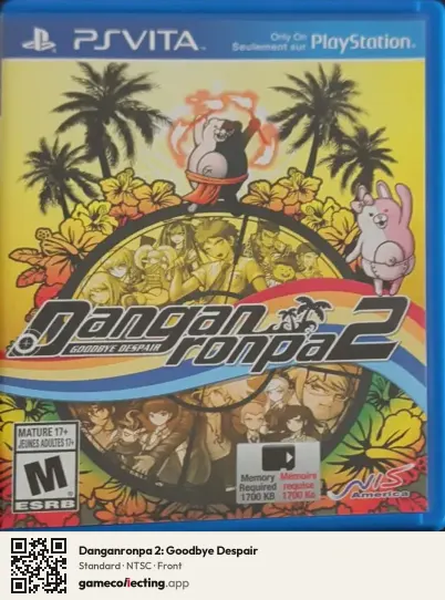 Danganronpa 2: Goodbye Despair PlayStation Vita, NTSC box front