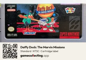 Daffy Duck: The Marvin Missions Super Nintendo Entertainment System, NTSC cartridge label