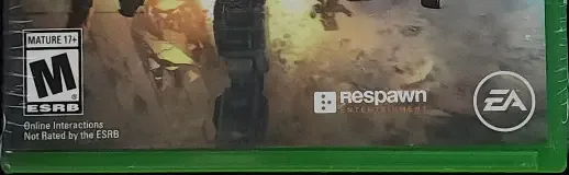 Titanfall 2, the ESRB box on its front
