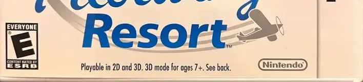 Pilotwings Resort, the ESRB box on its front