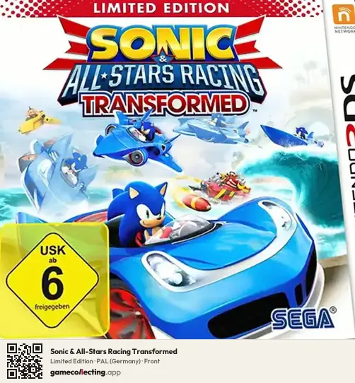 Sonic & All-Stars Racing Transformed Nintendo 3DS, Germany box front