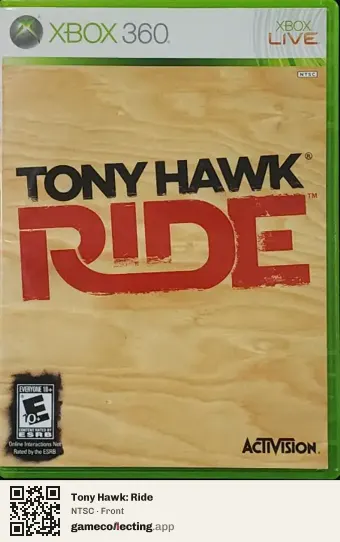 Tony Hawk: Ride Xbox 360, NTSC box front