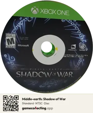 Middle-earth: Shadow of War Xbox One, NTSC disc