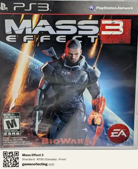 Mass Effect 3 PlayStation 3, Canada box front