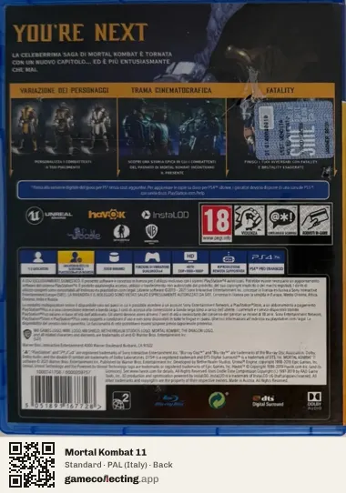 Mortal Kombat 11 PlayStation 4, Italy box back