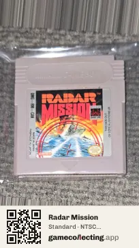 Radar Mission Game Boy, NTSC cartridge label