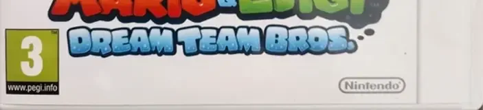 Mario & Luigi: Dream Team, the PEGI square on its front