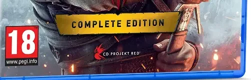 The Witcher 3: Wild Hunt, the PEGI square on its front