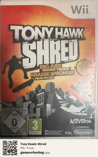 Tony Hawk: Shred Nintendo Wii, PAL box front