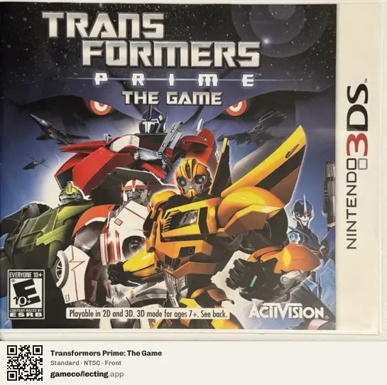 Transformers Prime: The Game Nintendo 3DS, NTSC box front