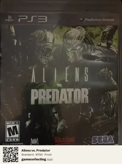 Aliens vs. Predator PlayStation 3, NTSC box front