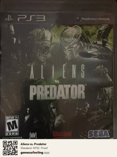 Aliens vs. Predator PlayStation 3, NTSC box front