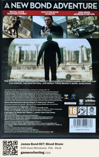 James Bond 007: Blood Stone Computer, PAL box back