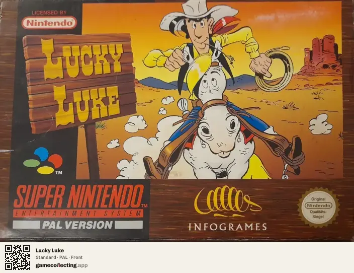 Lucky Luke Super Nintendo Entertainment System, PAL box front