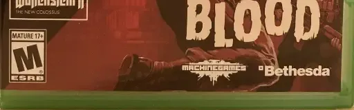 Wolfenstein: The New Order / Wolfenstein: The Old Blood, the ESRB box on its front