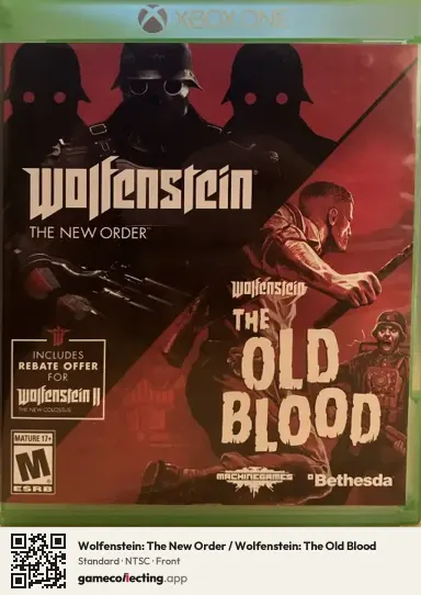 Wolfenstein: The New Order / Wolfenstein: The Old Blood Xbox One, NTSC box front