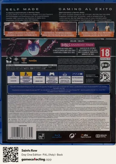 Saints Row PlayStation 4, Italy box back