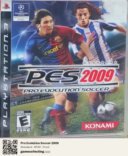 Pro Evolution Soccer 2009 PlayStation 3, NTSC box front