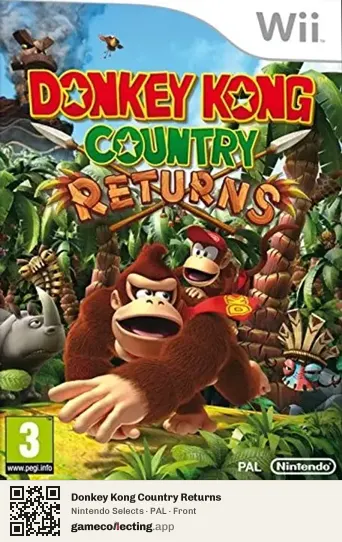 Donkey Kong Country Returns Nintendo Wii, PAL box front
