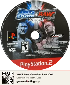 WWE SmackDown! vs. Raw 2006 PlayStation 2, NTSC disc