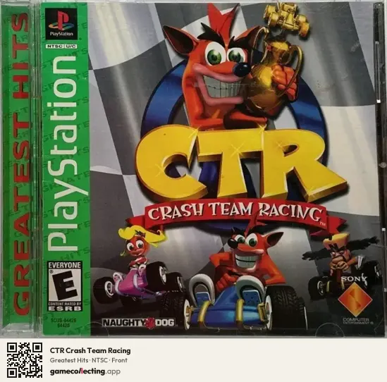 CTR Crash Team Racing PlayStation, NTSC box front