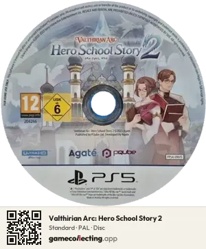 Valthirian Arc: Hero School Story 2 PlayStation 5, PAL disc