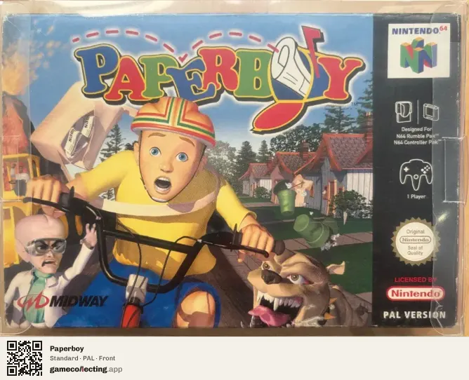 Paperboy Nintendo 64, PAL box front