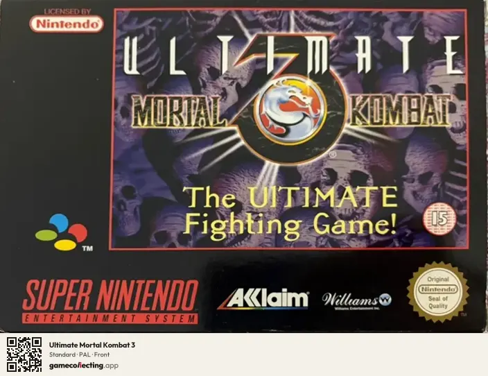Ultimate Mortal Kombat 3 Super Nintendo Entertainment System, PAL box front