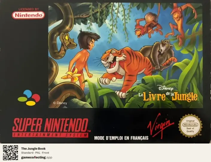 The Jungle Book Super Nintendo Entertainment System, PAL box front