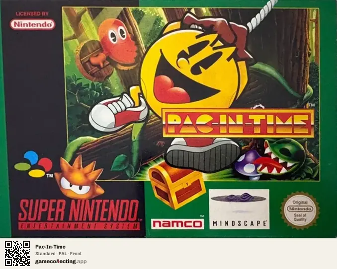 Pac-In-Time Super Nintendo Entertainment System, PAL box front
